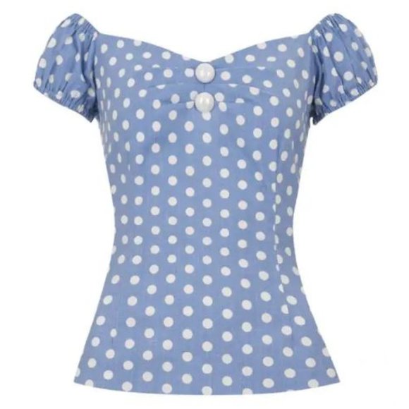 Collectif Tops - NWT Dolores Vintage Polka Dot Top